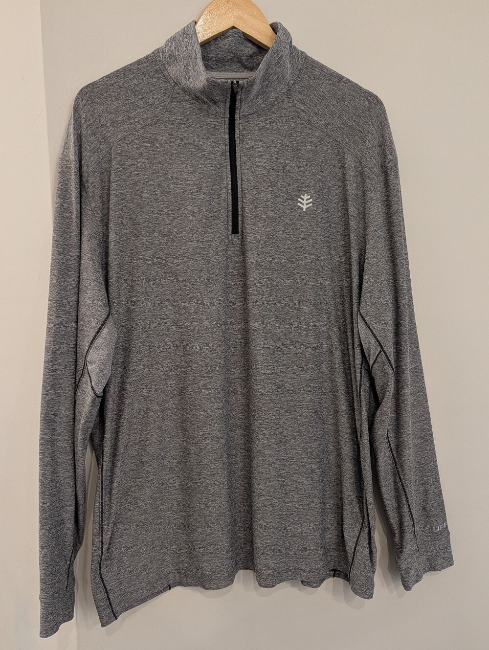 Coolibar Agility SPF50+ Performance Long sleeve Golf 1/4 zip Heather Grey XXL